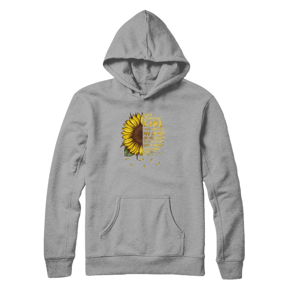 I Am A January Girl Birthday Gifts Sunflower-T-Shirt & Tank Top-Pullover Hoodie-Light Steel
