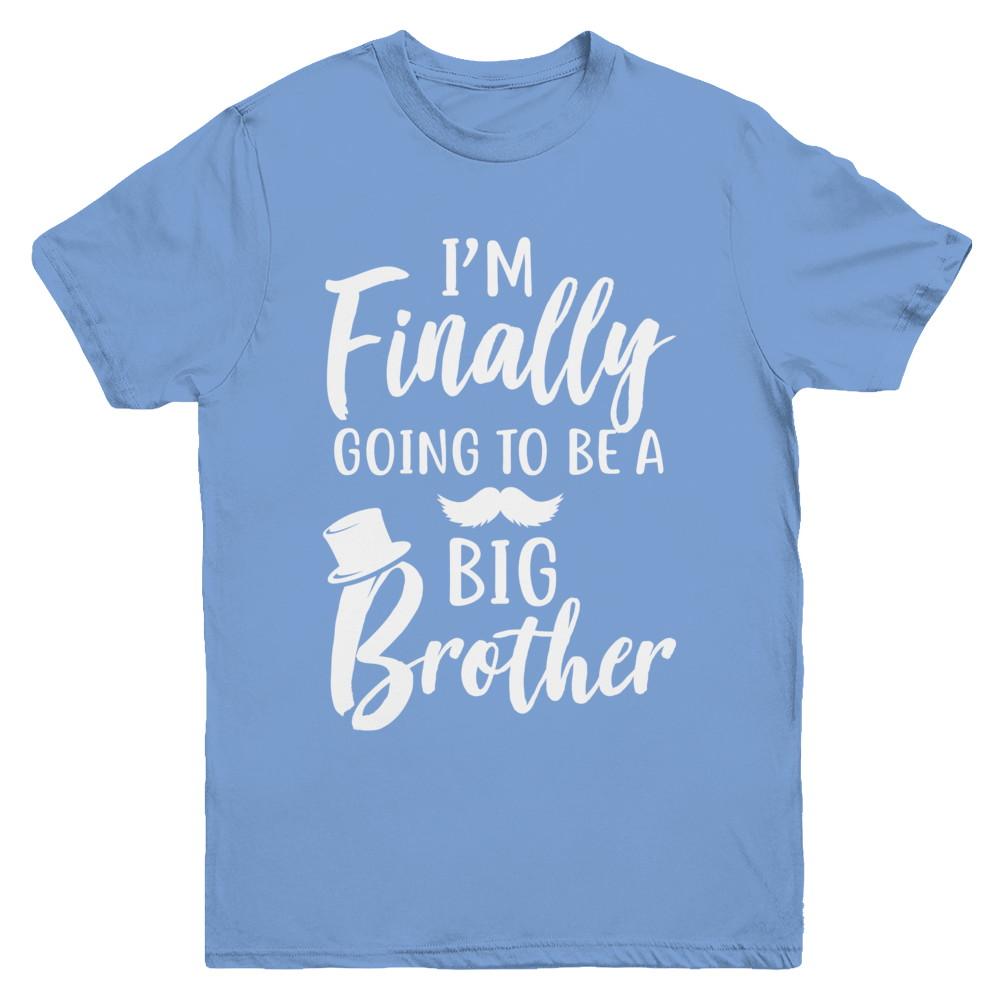 Cute I Am Finally Going To Be A Big Brother Youth-Youth Shirt-Youth T-Shirt-Carolina Blue