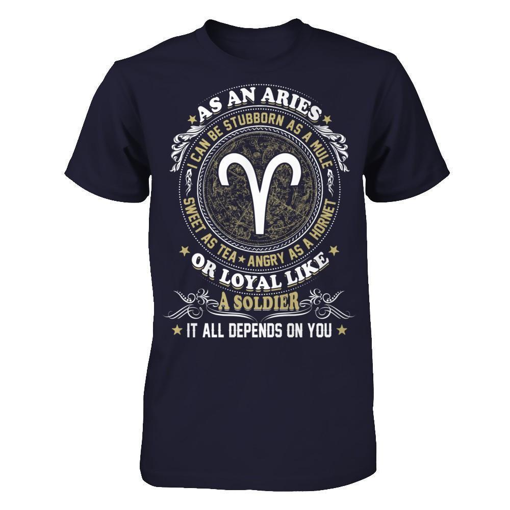 As An Aries I Can Be Stubborn As A Mule-T-Shirt & Hoodie-Premium T-Shirt-Midnight Navy