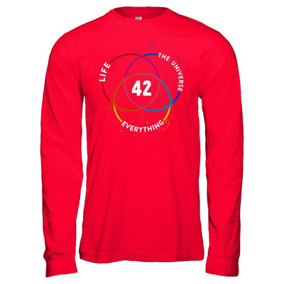 The Answer To Life The Universe And Everything-T-Shirt & Hoodie-Long Sleeve T-Shirt-Red