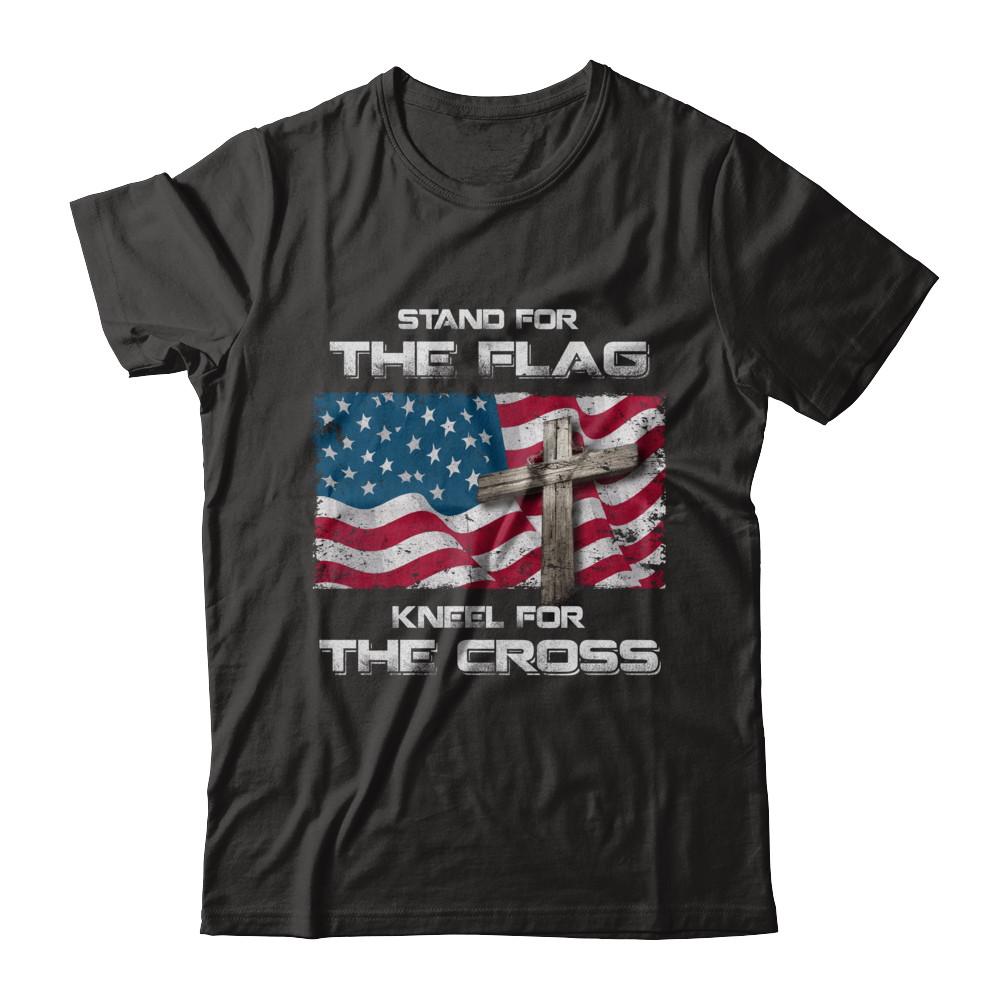 Stand For The Flag Kneel For The Cross-T-Shirt & Hoodie-Premium T-Shirt-Black
