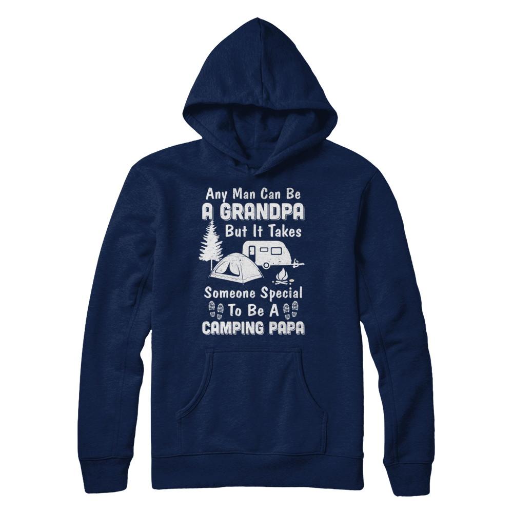 Camping Papa Grandpa Fathers Day Gift-T-Shirt & Hoodie-Pullover Hoodie-Navy