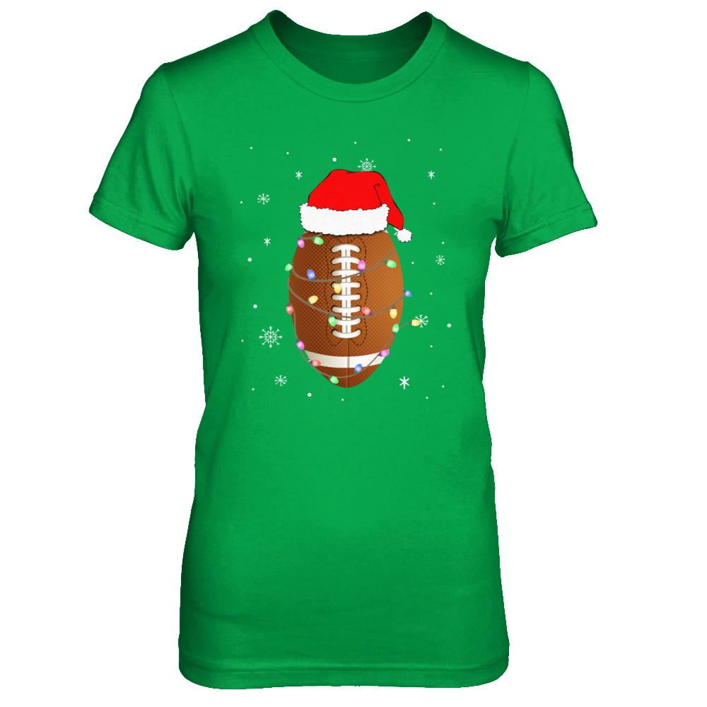 Santa Hat Football Christmas Gifts-T-Shirt & Sweatshirt-Women's T-Shirt-Irish Green