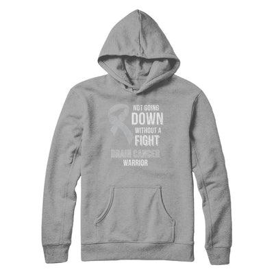 Not Going Down Without A Fight Brain Cancer Warrior-T-Shirt & Hoodie-Pullover Hoodie-Light Steel