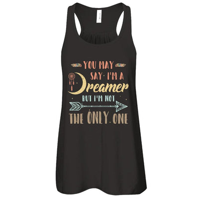 You May Say I'm A Dreamer But I'm Not The Only One-T-Shirt & Tank Top-Women's Flowy Racerback Tank-Black