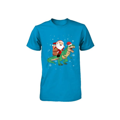 Christmas Santa Kids Dinosaur T-Rex For Boys Kids Youth-Youth Shirt-