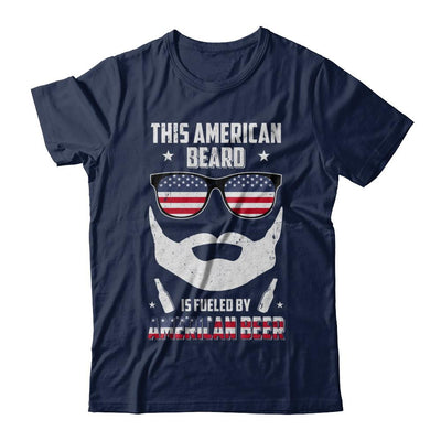 This American Beard Is Fueled By American Beer-T-Shirt & Hoodie-Classic T-Shirt-Navy