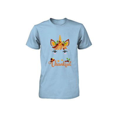 Thanksgiving Unicorn Pumpkin For Kids Youth-Youth Shirt-Toddler T-Shirt-Light Blue