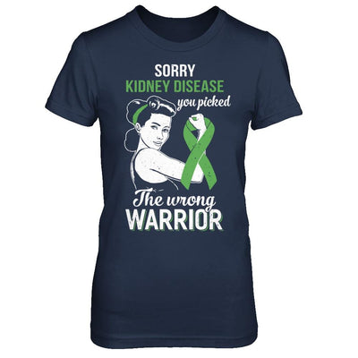 Sorry Kidney Disease You Picked The Wrong Warrior Kidney Disease-T-Shirt & Hoodie-Women's T-Shirt-Navy