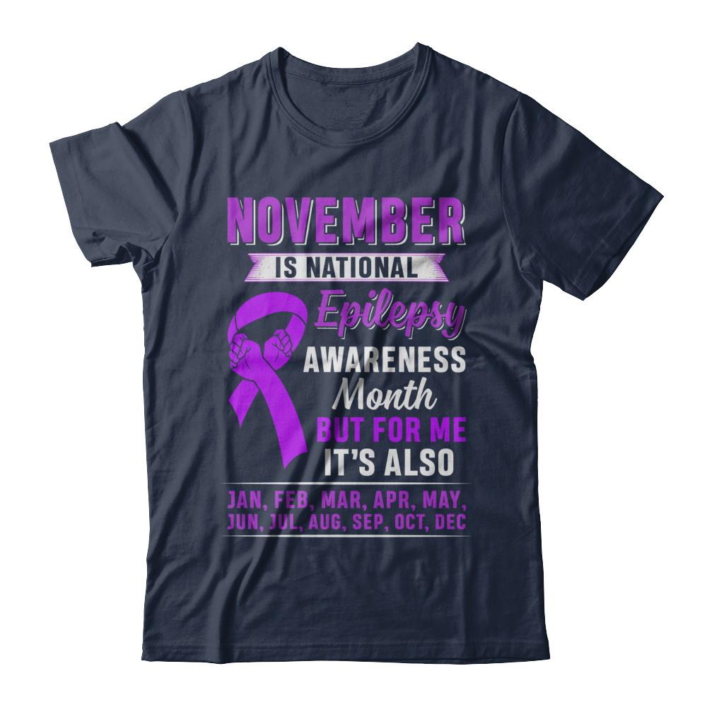 November Is National Epilepsy Awareness Month-T-Shirt & Hoodie-Classic T-Shirt-Navy