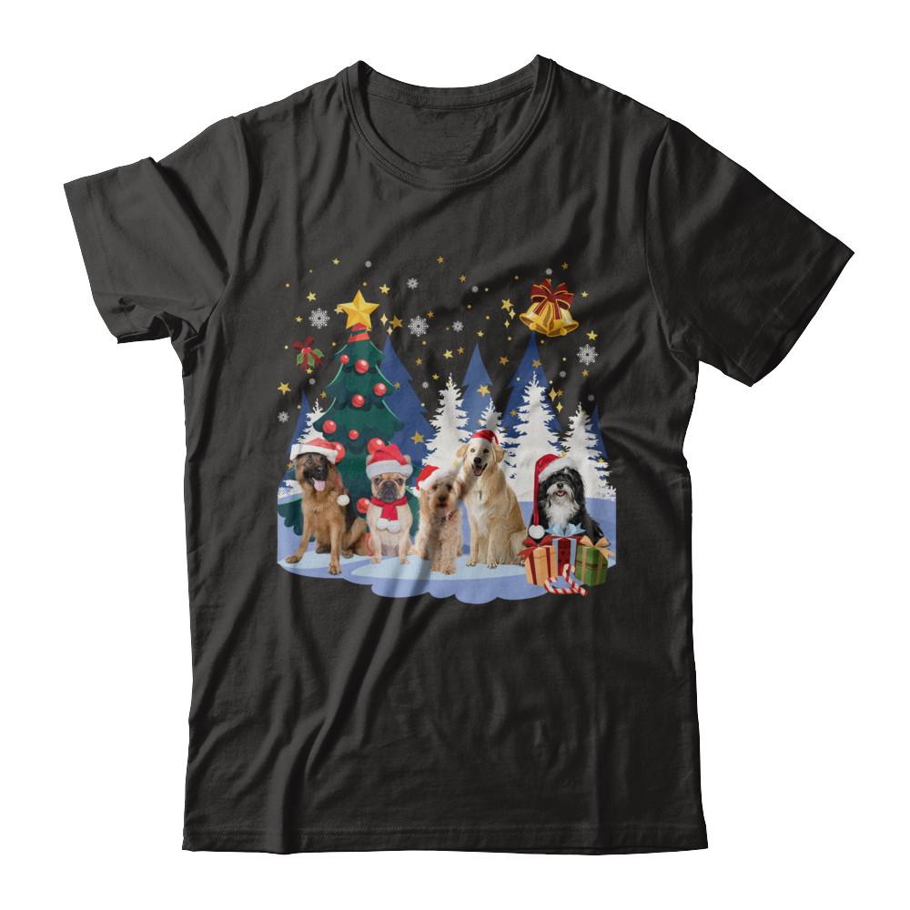 Cute Dogs Claus Christmas-T-Shirt & Sweatshirt-Premium T-Shirt-Black