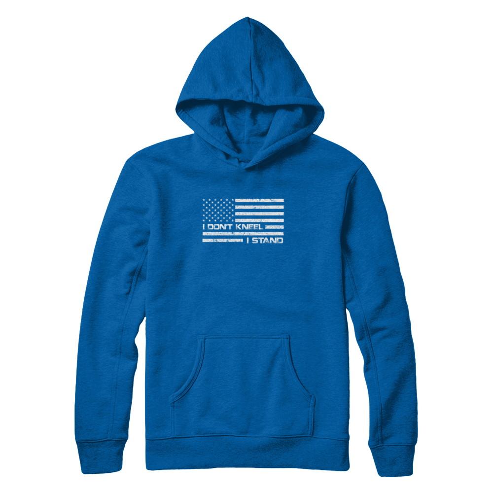 I Don't Kneel I Stand Us Flag-T-Shirt & Tank Top-Pullover Hoodie-Royal