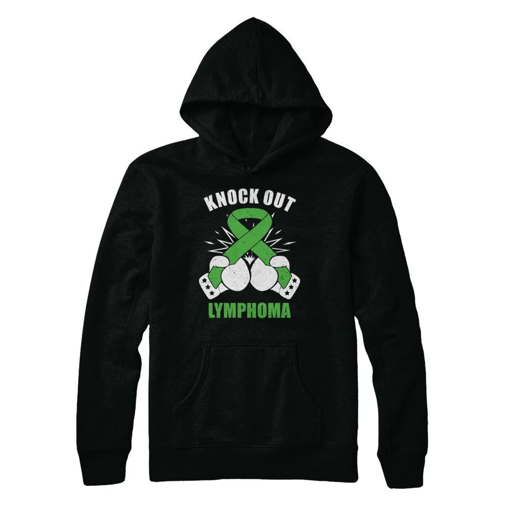Boxing knock out Lymphoma Awareness Support-T-Shirt & Hoodie-Pullover Hoodie-Black