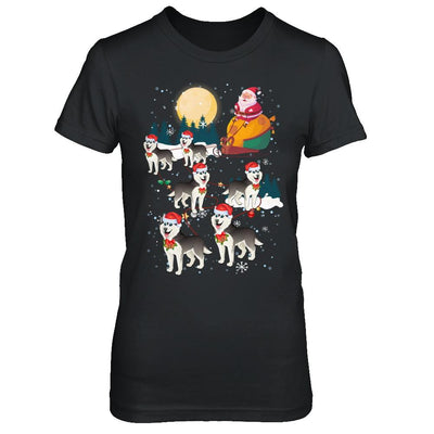 Dog Reindeer Siberian Husky Christmas Gift-T-Shirt & Sweatshirt-Women's T-Shirt-Black