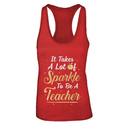 Funny It Takes A Lot Of Sparkle to be a Teacher Gift-T-Shirt & Tank Top-Women's Ideal Racerback Tank-Red