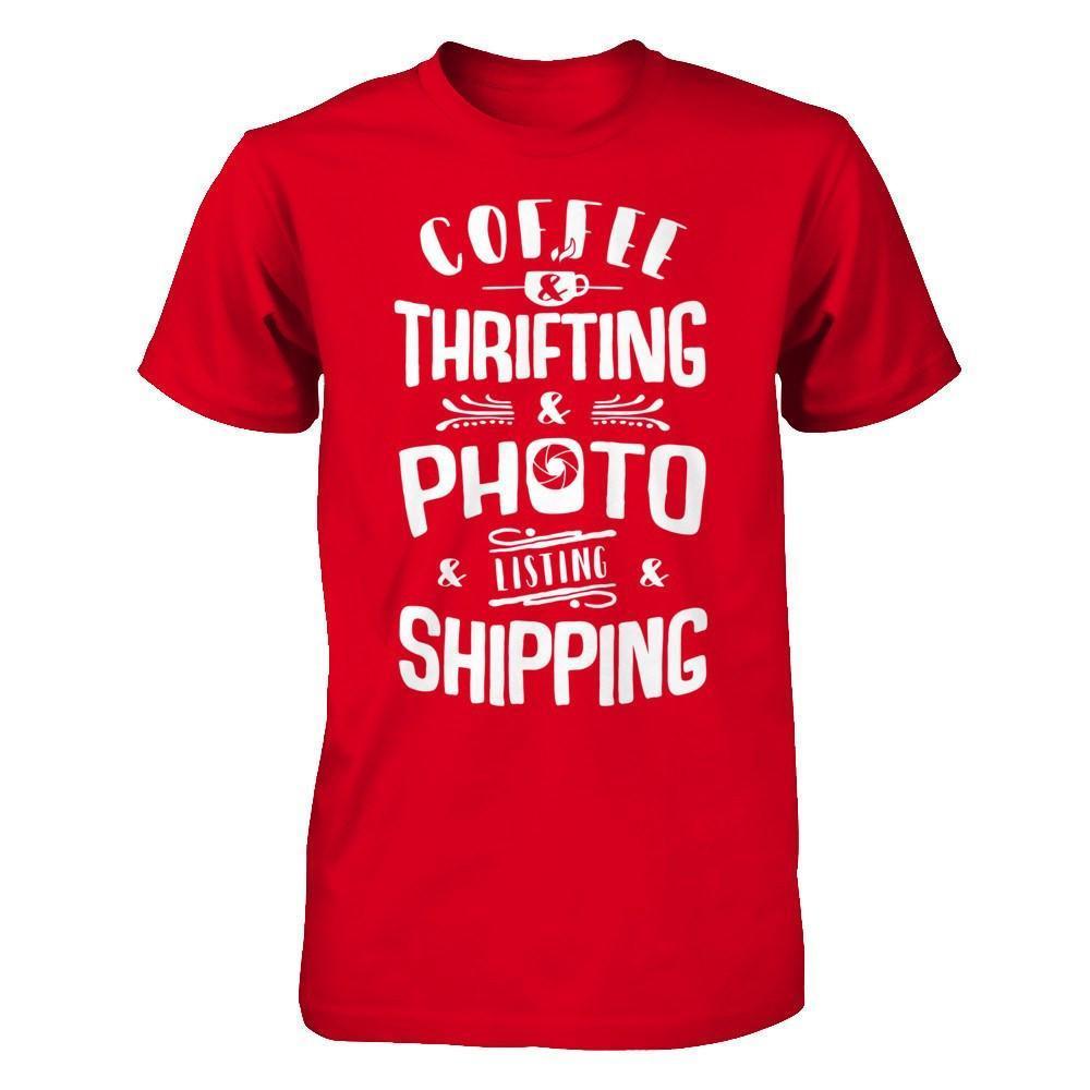 Coffee Thrifting Photos Listing Shipping-T-Shirt & Hoodie-Premium T-Shirt-Red