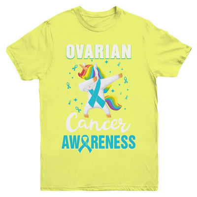 Inspirational Ovarian Cancer Awareness Unicorn Support Youth-Youth Shirt-Youth T-Shirt-Daisy