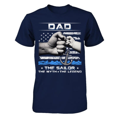 Veteran Dad The Sailor The Myth The Legend-T-Shirt & Hoodie-Classic T-Shirt-Navy