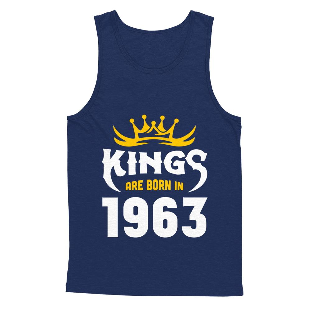 Kings Are Born In 1963 Birthday Gift-T-Shirt & Hoodie-Unisex Tank-Navy