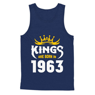 Kings Are Born In 1963 Birthday Gift-T-Shirt & Hoodie-Unisex Tank-Navy