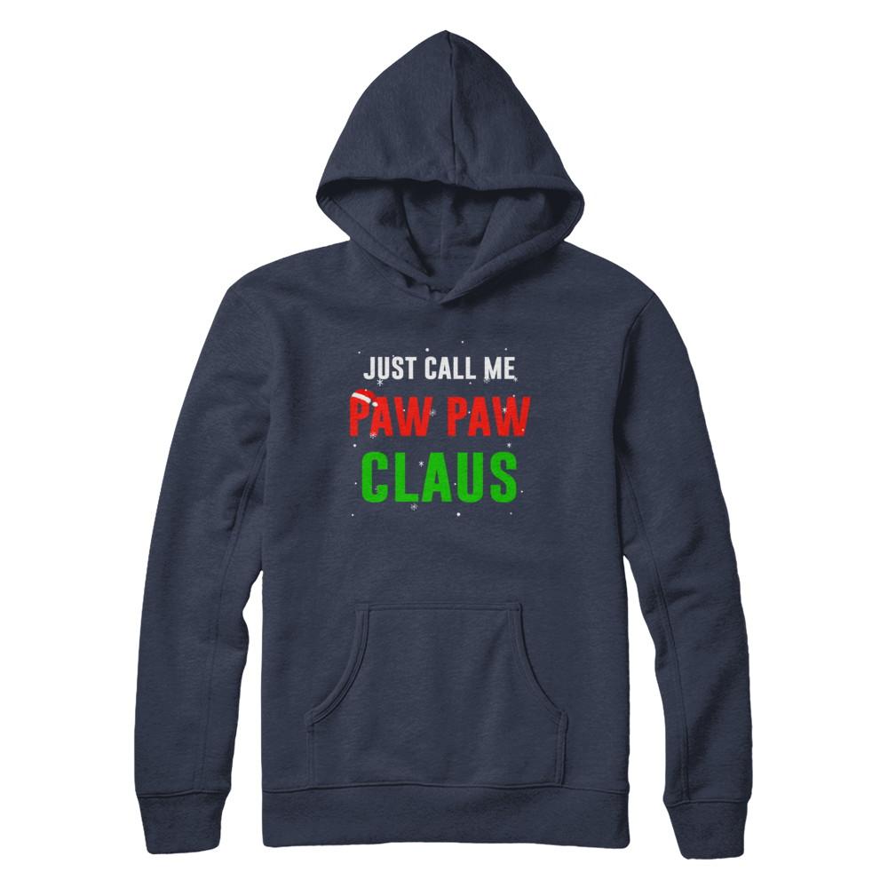 Santa Paw Paw Claus Matching Family Christmas Pajamas-T-Shirt & Sweatshirt-Pullover Hoodie-Navy