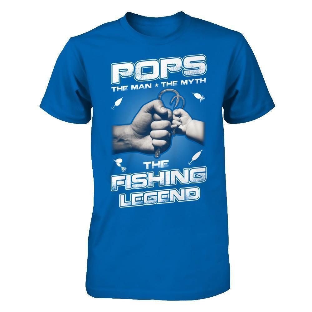 Pops The Man The Myth The Fishing Legend-T-Shirt & Hoodie-Classic T-Shirt-Royal