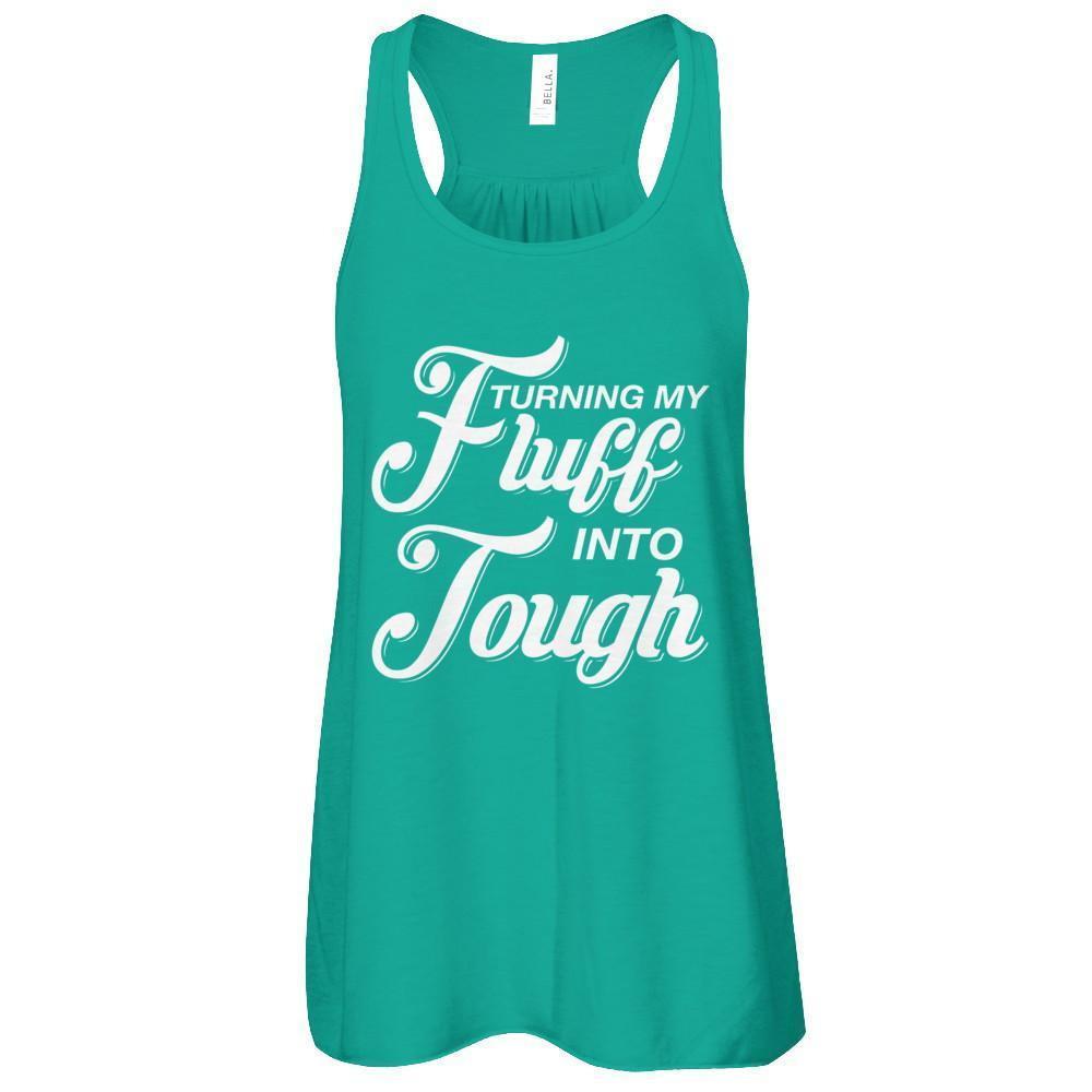 Turning Fluff Into Tough-T-Shirt & Tank Top-Women's Flowy Racerback Tank-Kelly