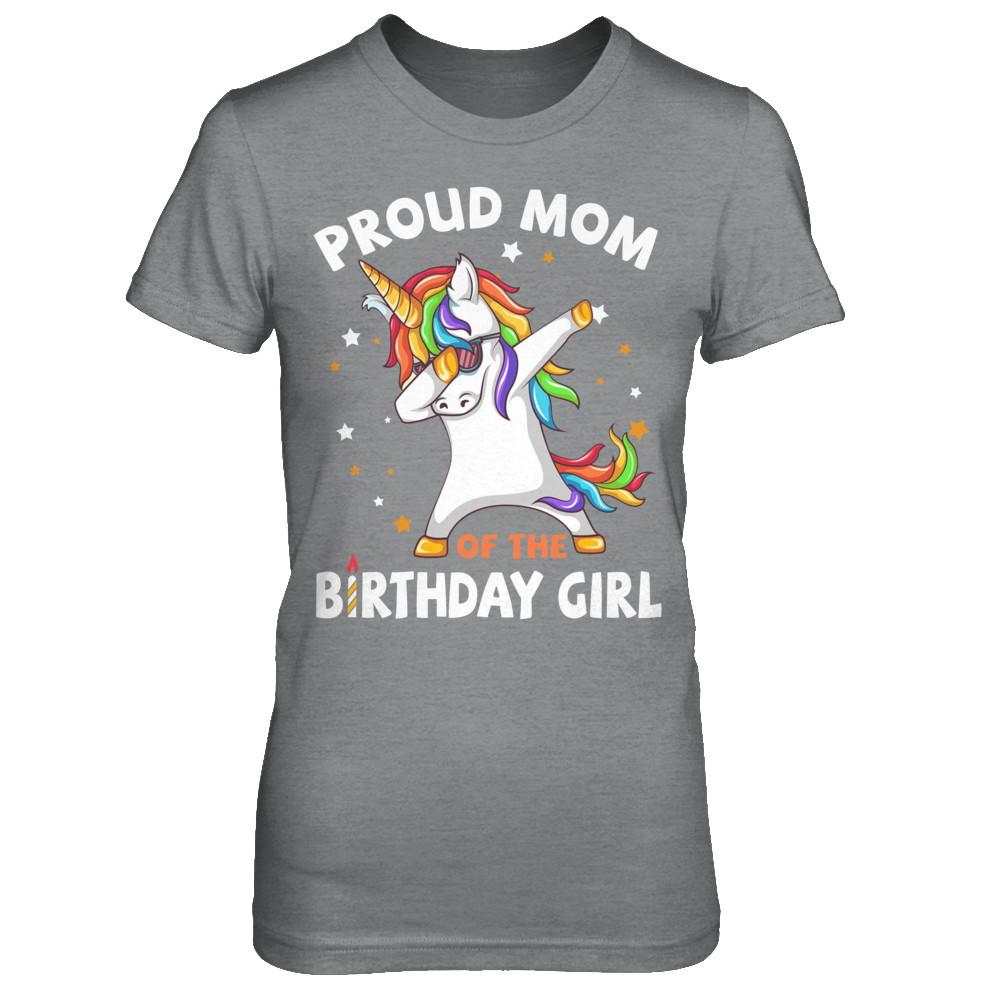 Proud Mom Of The Birthday Girl Unicorn Mothers Day-T-Shirt & Hoodie-Women's T-Shirt-Sport Grey