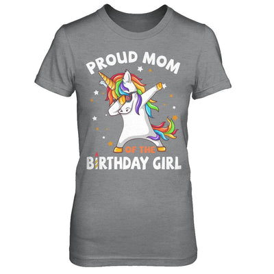 Proud Mom Of The Birthday Girl Unicorn Mothers Day-T-Shirt & Hoodie-Women's T-Shirt-Sport Grey