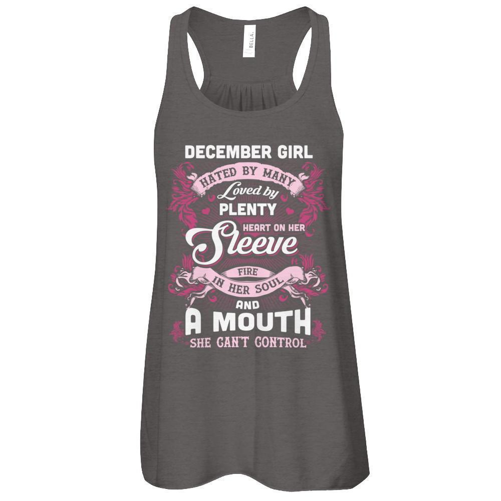 December Girl Hated By Many Loved By Plenty Heart On Her Sleeve-T-Shirt & Tank Top-