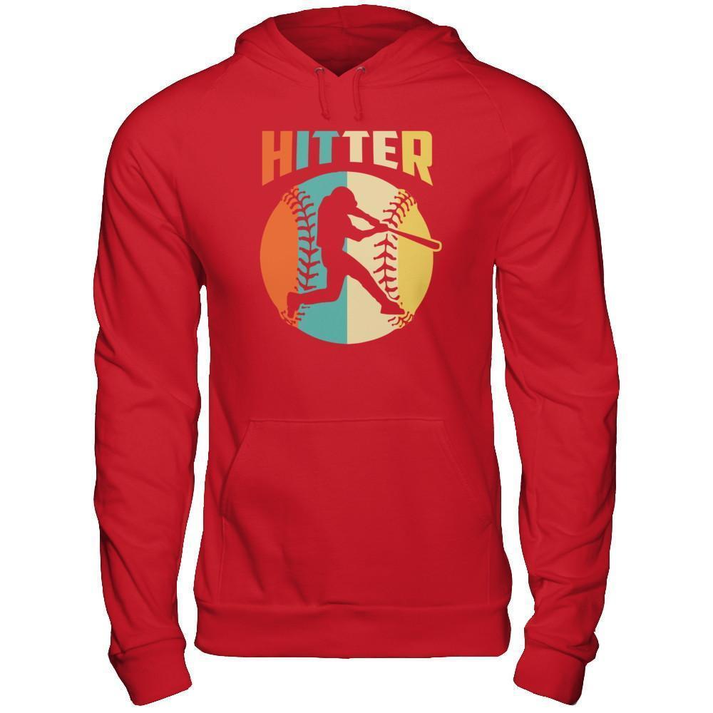 Classic Vintage Retro Style Hitter Baseball-T-Shirt & Hoodie-Pullover Hoodie-Red