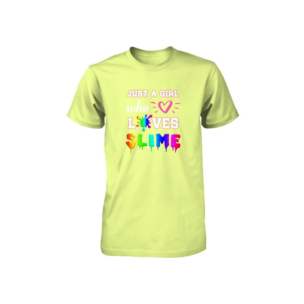 Just A Girl Who Loves Slime Youth-Youth Shirt-Youth T-Shirt-Neon Yellow
