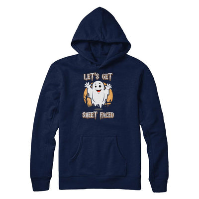Halloween Let's Get Sheet Faced-T-Shirt & Tank Top-Pullover Hoodie-Navy