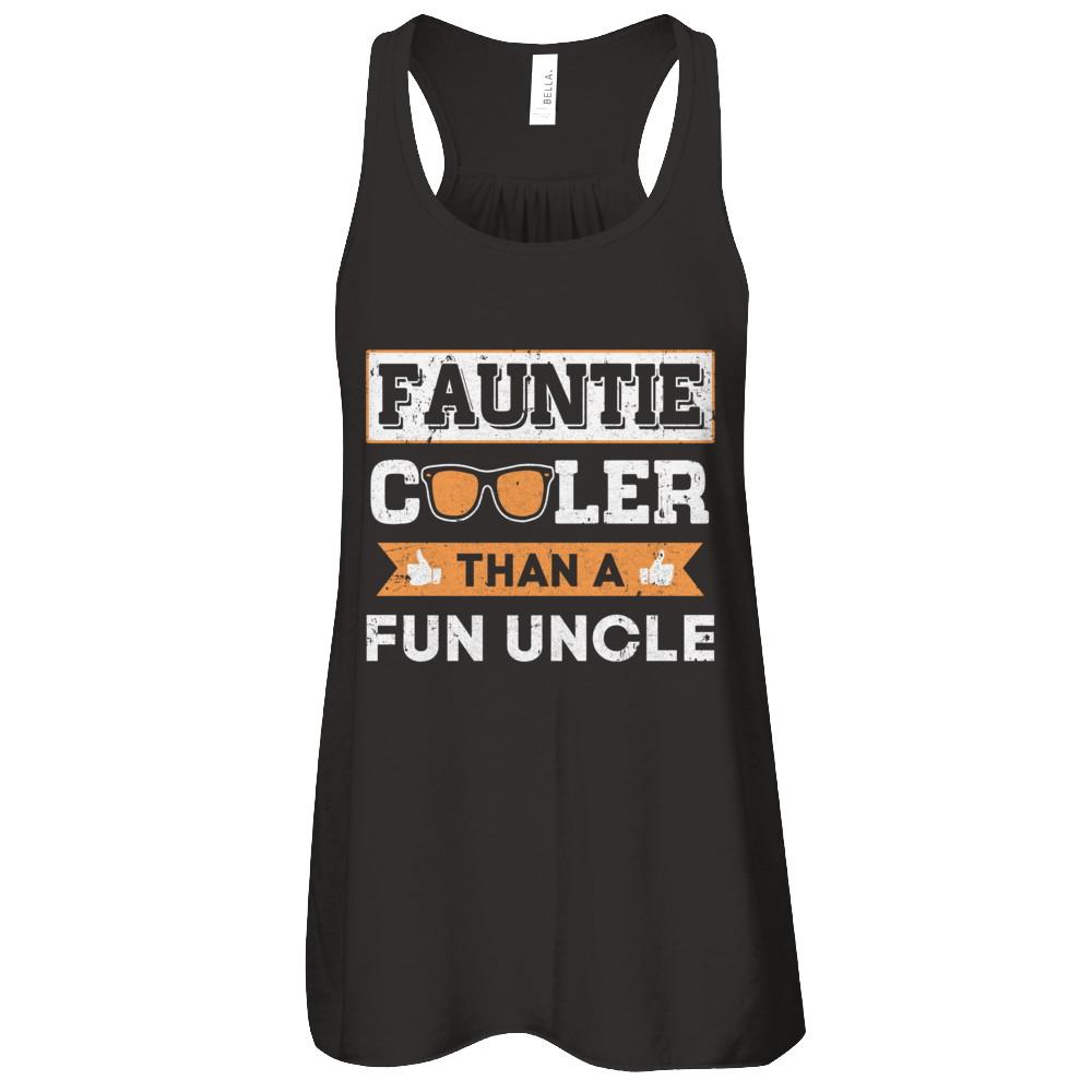 Faunt Cooler Than A Fun Uncle-T-Shirt & Tank Top-Women's Flowy Racerback Tank-Black
