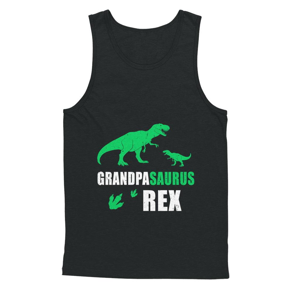 Dinosaur T-Rex Grandpasaurus Grandpa Saurus Fathers Day-T-Shirt & Hoodie-Unisex Tank-Black
