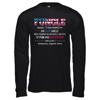 Veteran Funcle Fun Uncle Definition Military-T-Shirt & Hoodie-Long Sleeve T-Shirt-Black
