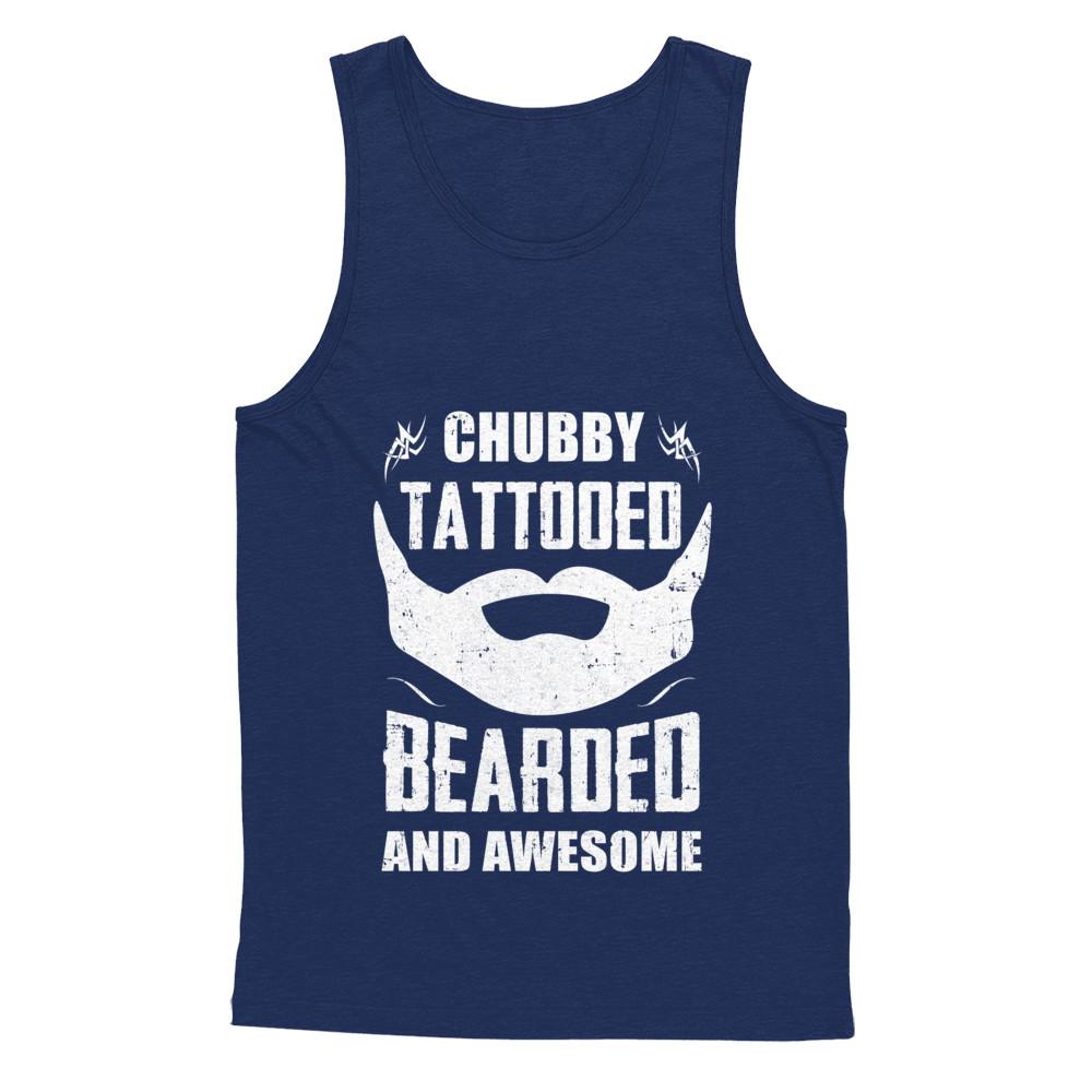 Chubby Tattooed Bearded And Awesome Tattoos-T-Shirt & Hoodie-Unisex Tank-Navy