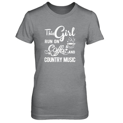 Funny This Girl Runs On Coffee And Country Music-T-Shirt & Tank Top-Women's T-Shirt-Sport Grey