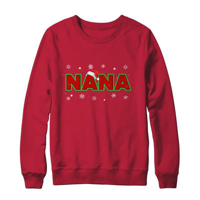 Nana Christmas Santa Ugly Sweater Gift-T-Shirt & Sweatshirt-Crewneck Sweatshirt-Red