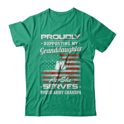 Supporting My Granddaughter As She Serves Proud Army Grandpa-T-Shirt & Hoodie-Classic T-Shirt-Kelly Green