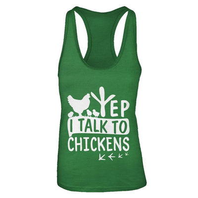 Chicken Lady Yep I Talk To Chickens Farmer-T-Shirt & Tank Top-