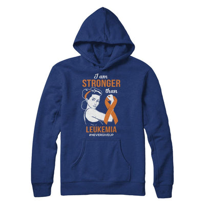 I Am Stronger Than Leukemia Awareness Support-T-Shirt & Hoodie-Pullover Hoodie-Deep Royal