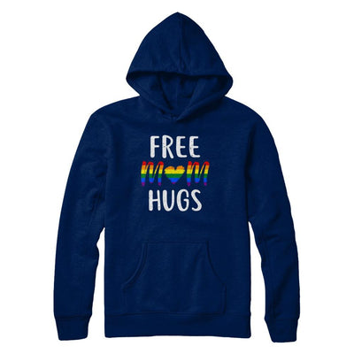 Free Mom Hugs Support LGBT-T-Shirt & Hoodie-Pullover Hoodie-Navy