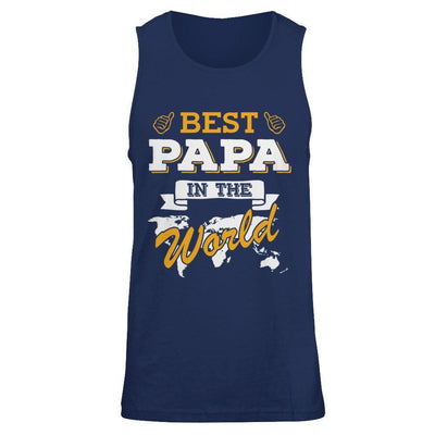 Best Papa In The World-T-Shirt & Hoodie-Unisex Tank-Navy