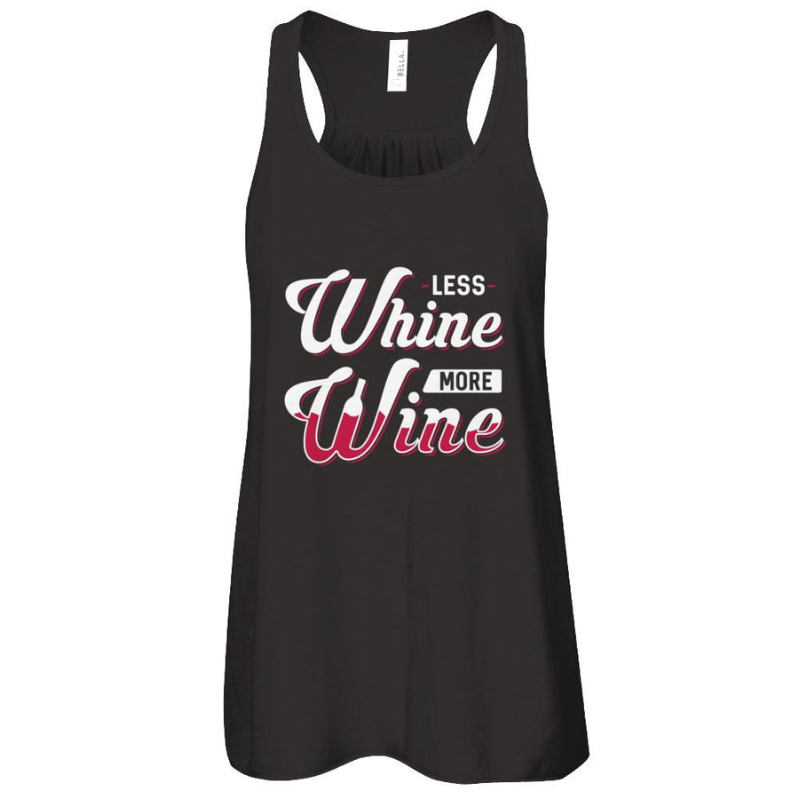 Less Whine More Wine Lover-T-Shirt & Tank Top-Women's Flowy Racerback Tank-Black