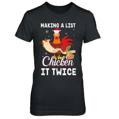 Chicken It Twice Funny Chicken Christmas-T-Shirt & Sweatshirt-Women's T-Shirt-Black