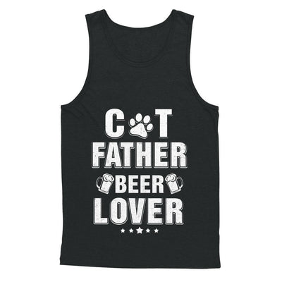 Cat Father Beer Lover Best Cat Dad Fathers Day-T-Shirt & Hoodie-Unisex Tank-Black