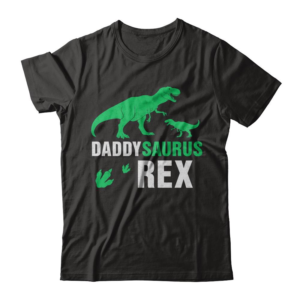 Funny Fathers Day Gift Daddysaurus Dinosaur Rex-T-Shirt & Hoodie-Classic T-Shirt-Black