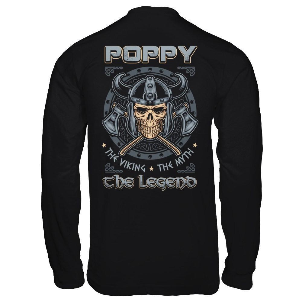Poppy The Viking The Myth The Legend-T-Shirt & Hoodie-Long Sleeve T-Shirt-Black