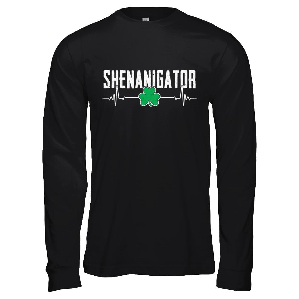 Shenanigator Happy St Patrick's Day-T-Shirt & Hoodie-Long Sleeve T-Shirt-Black